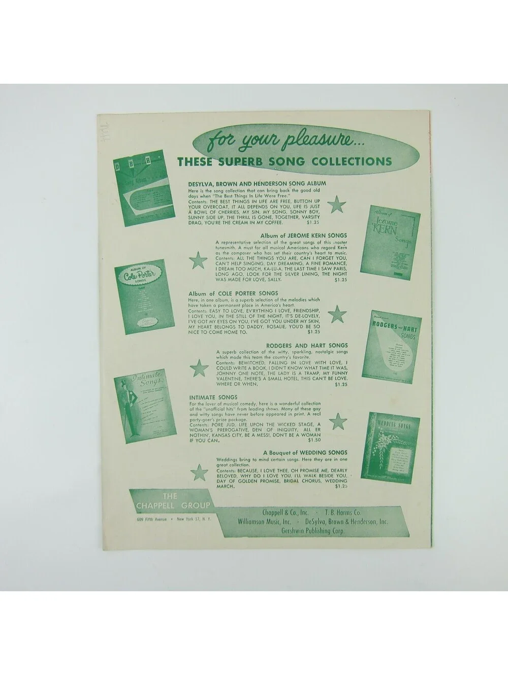 Sheet Music Cherry Pink Apple Blossom White Underwater Jane Russell Vintage 1950
